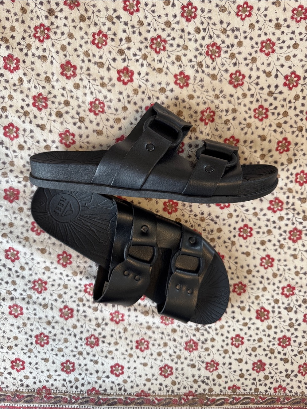 Reef Black Double Buckle Slide Sandals - Picture 2 of 2